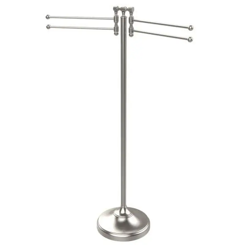 Allied Brass Towel Stand with 4 Pivoting Swing Arms in Satin Nickel