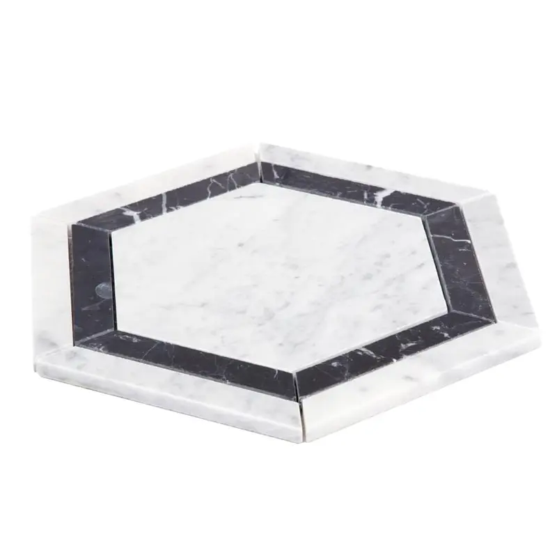 Anatolia Tile 10-Pack Marquina 8-in x 8-in Polished Natural Stone Marble Hexagon Marble Look Floor and Wall Tilesq/ft