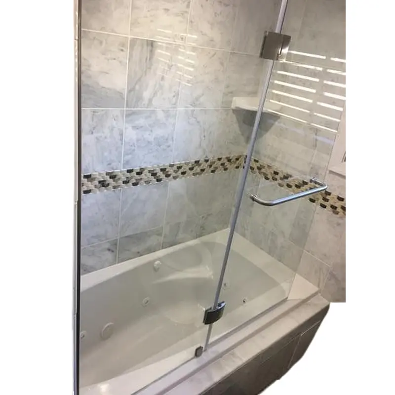 Aqua 48 in. x 58 in. Semi-Frameless Hinged Tub Door in Brushed NickelChrome / Clear / 70.55