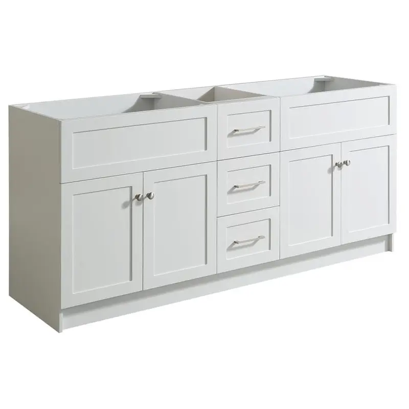 ARIEL Hamlet 72-in White Bathroom Vanity CabinetBlack