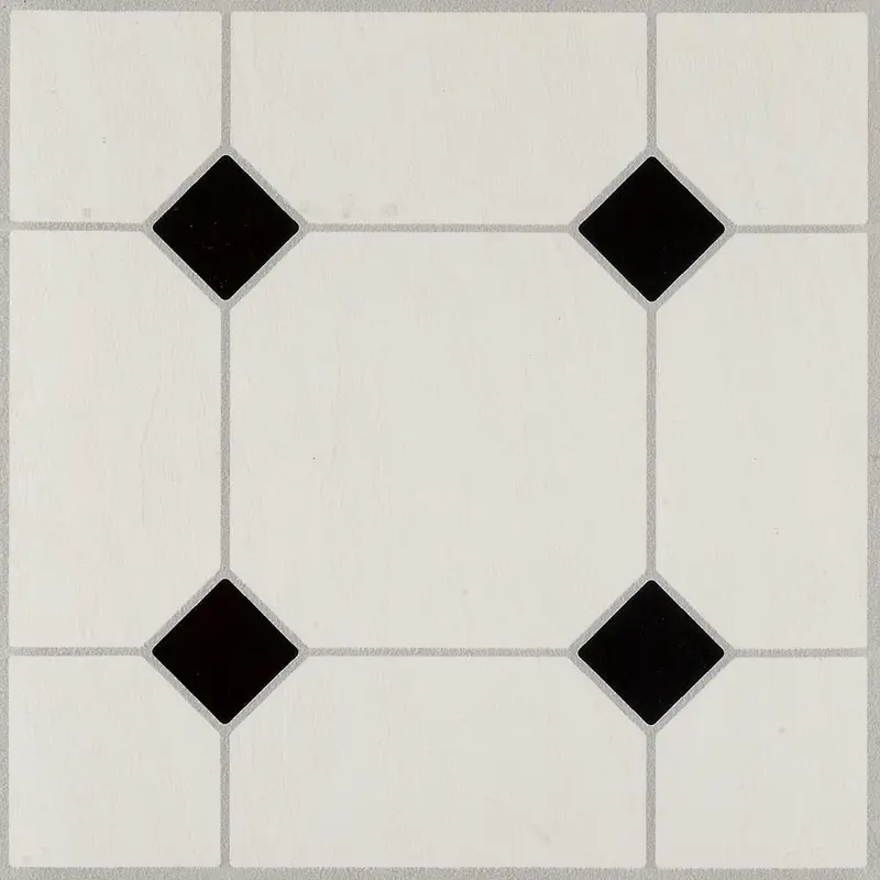 Armstrong Diamond Jubilee Black/White 12 in. x 12 in. Residential Peel and Stick Vinyl Tile Flooring (45 sq. ft. / case)sq. ft.