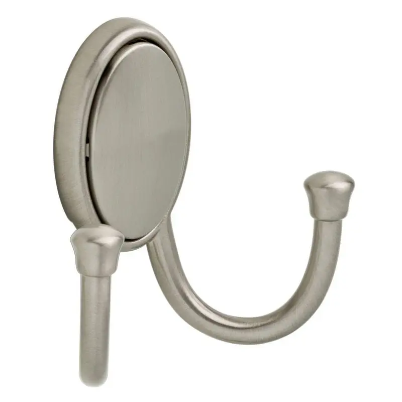 Atticus 2-7/9 in. Satin Nickel Double Wall Hook with Concealed FastenersWhite / 0.14 / 1