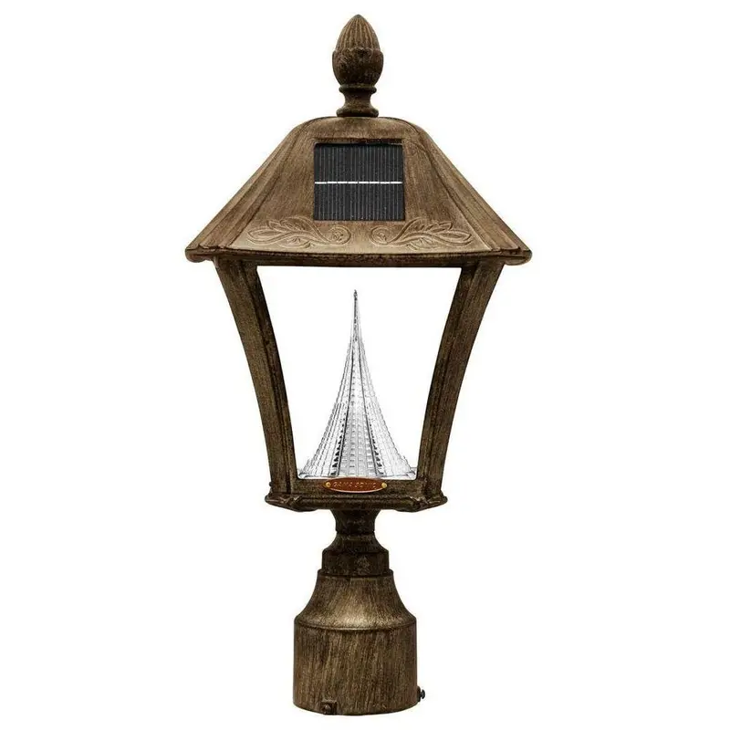 Baytown Solar Weathered Bronze Outdoor Post/Wall Light with Bright/Warm-White LEDs6 / each