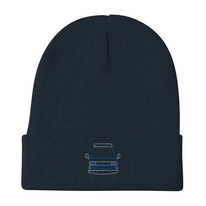 Friendly Face Embroidered BeanieBlack