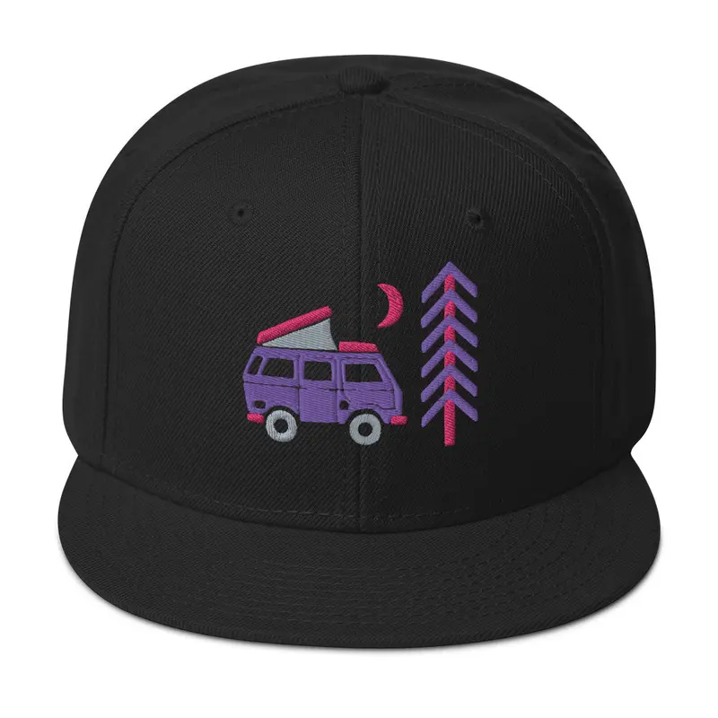 Go Outside Van & Moon Snapback HatBlack
