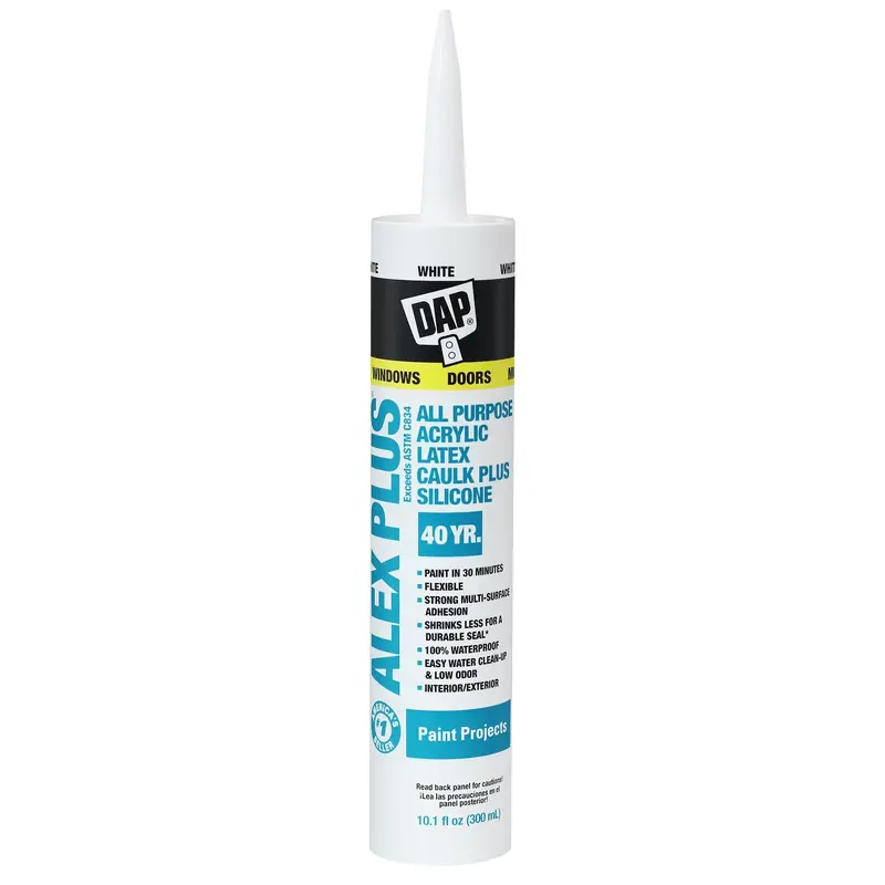 Dap Alex Plus All Purpose Acrylic Latex Caulk Plus Silicone10.1 FL OZ / Clear