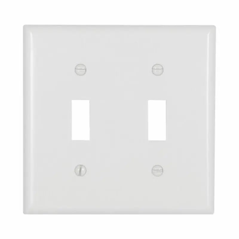 Eaton Cooper Wiring Toggle Wallplate, White 2 GangWhite / 2 Gang