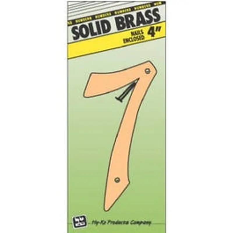 House Address Number "7", Brass, 4-In.