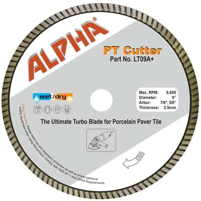 Alpha PT Cutter - The Ultimate Dry Blade for Hardscape Contractors9"
