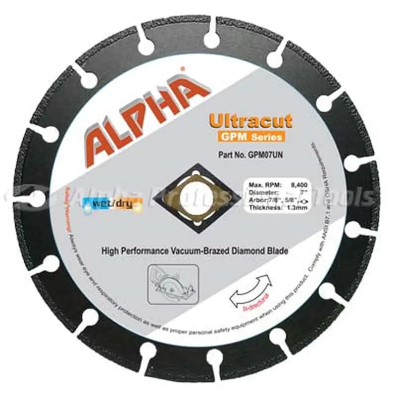 Alpha Ultracut GPM Series The Ultimate Vacuum-Brazed Diamond Blade4"