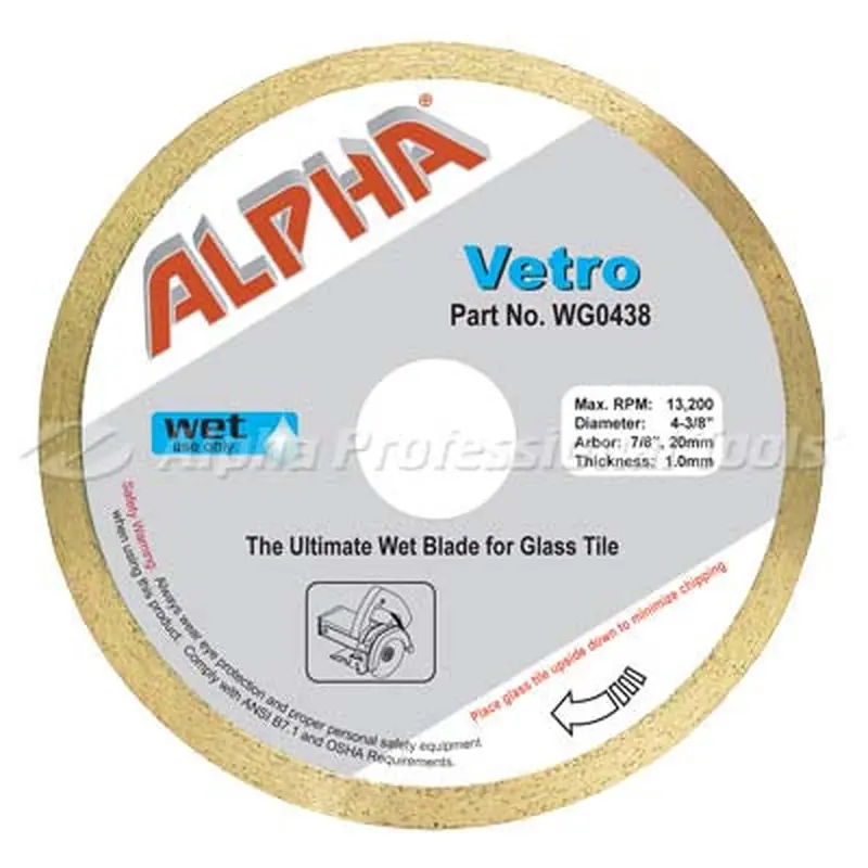 Alpha Vetro The Ultimate Wet Blade for Glass Tile4-3/8"