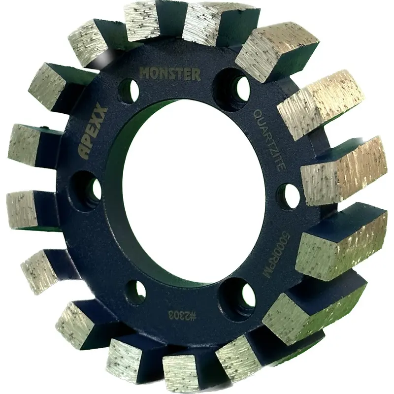 APEXX BLUE MONSTER CNC Calibrating Wheel For Quartzite & Extra-Hard Granite