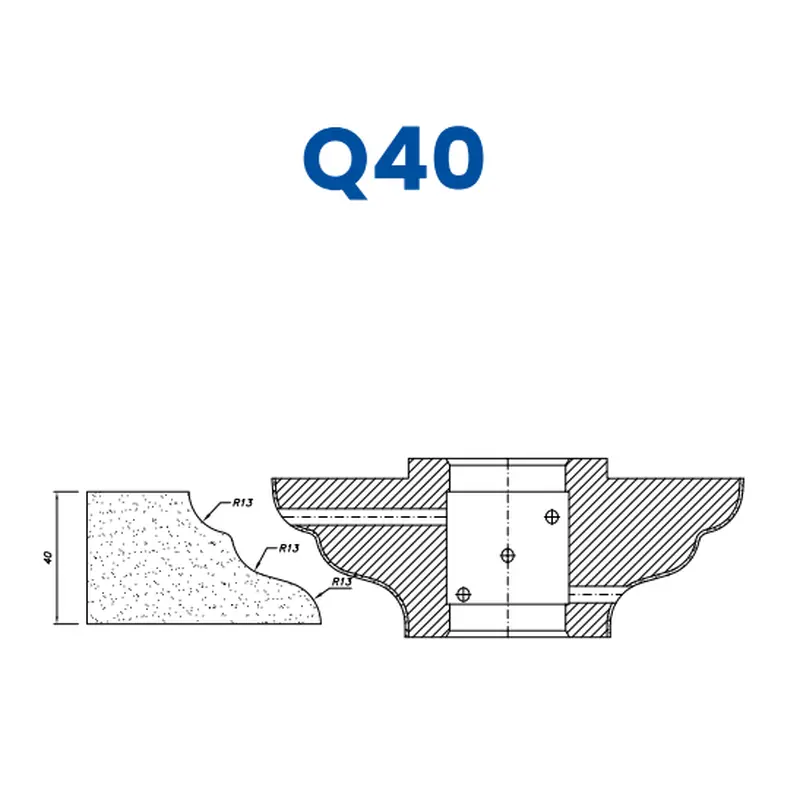 Q40(40mm Cove Ogee - Line 60 (Bore 35))EHS Kit (All materials high speed) / Breaker