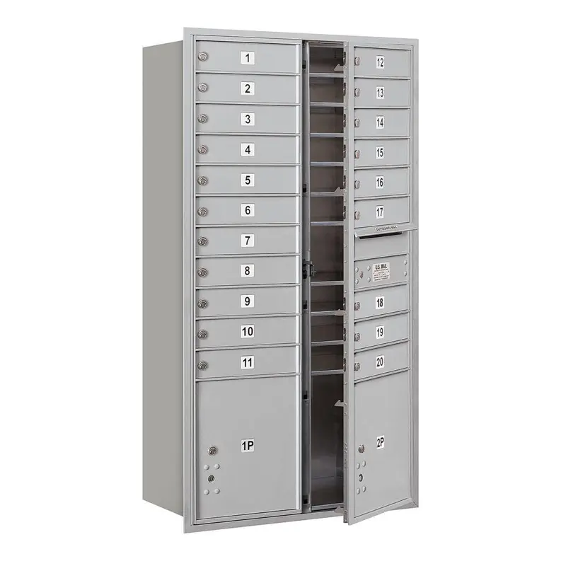 56-3/4 in. Max Height Unit Aluminum Private Front Loading 4C Horizontal Mailbox with 20 MB1 Doors/2 PL'sBronze / 170.0 / 20