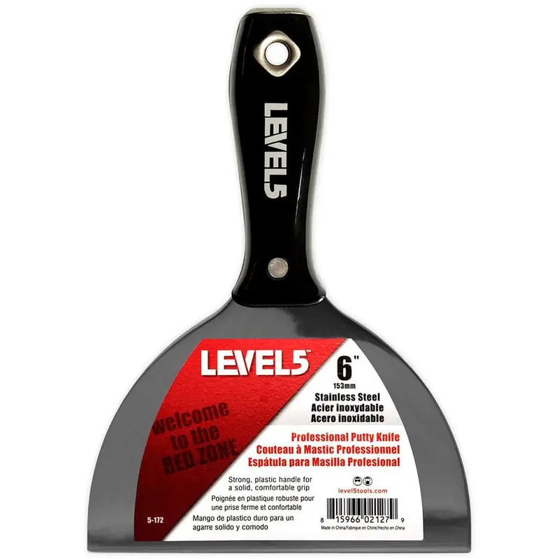 6 in. Black Stainless Steel Putty Knife with Plastic Handle Hammerend.3 oz / each