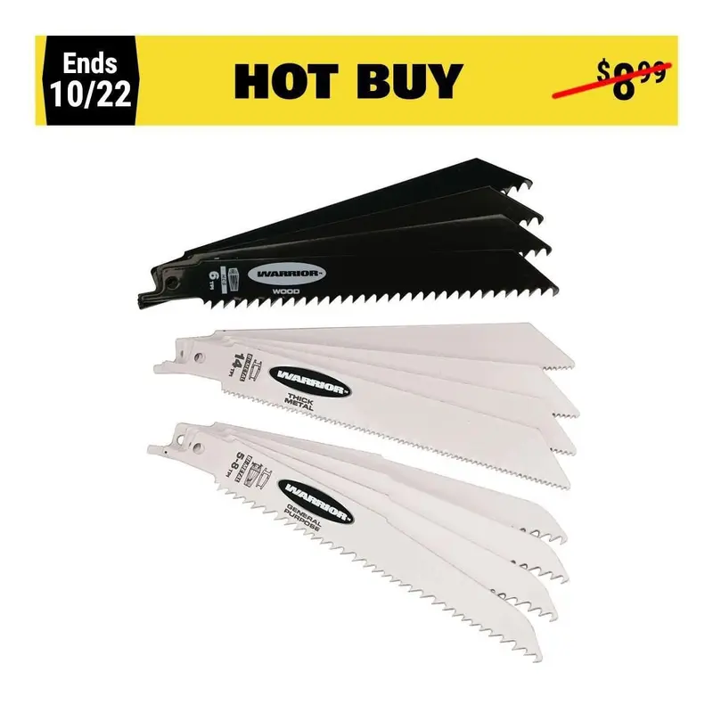6 in. General Purpose Bi-Metal Reciprocating Saw Blade Assortment, 12 Pk.