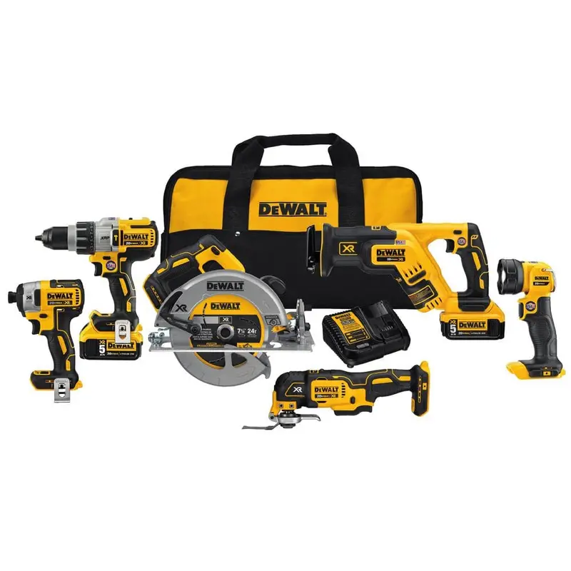 20-Volt MAX XR Lithium-Ion Brushless Cordless Combo Kit (6-Tool) w/ Hammer Drill, (2) Batteries 5.0Ah, Charger and Bag31.5 / each