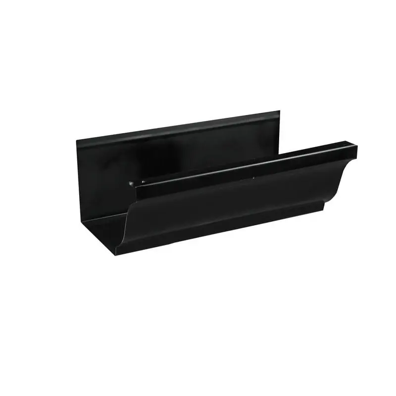 6 in. x 8 ft. K-Style Black Aluminum Gutter