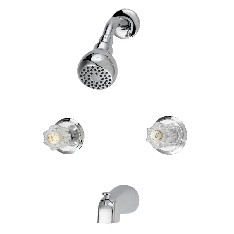 Boston Harbor Tub and Shower Faucet, 2-Handle, Fixed Mount Showerhead, 1.75 GPM Showerhead, 1 Spray Settings