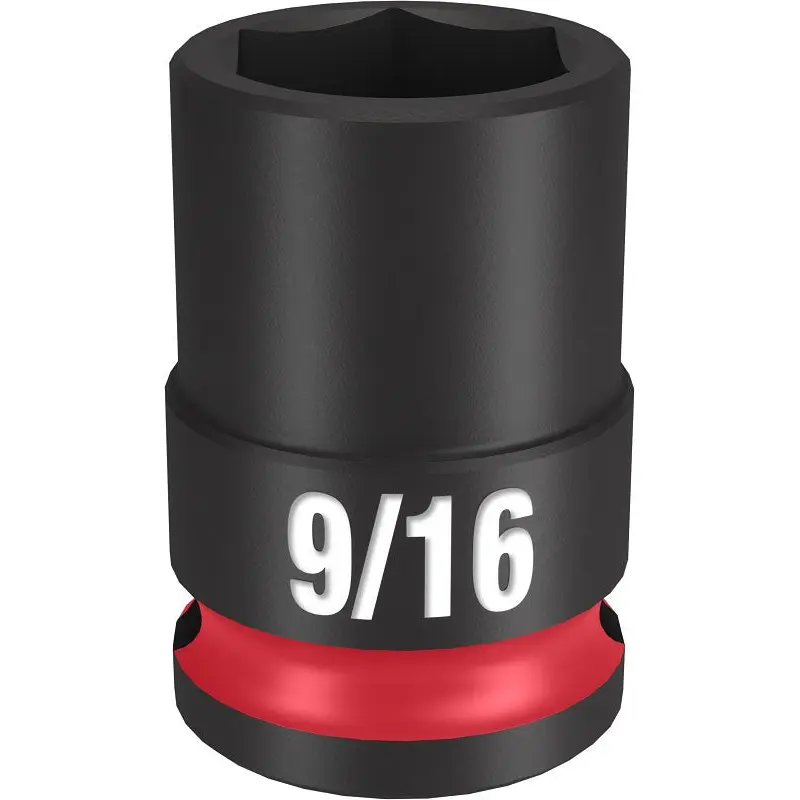 Milwaukee SHOCKWAVE Impact Duty Series 49-66-6107 Shallow Impact Socket, 9/16 in Socket, 3/8 in Drive, Square Drive