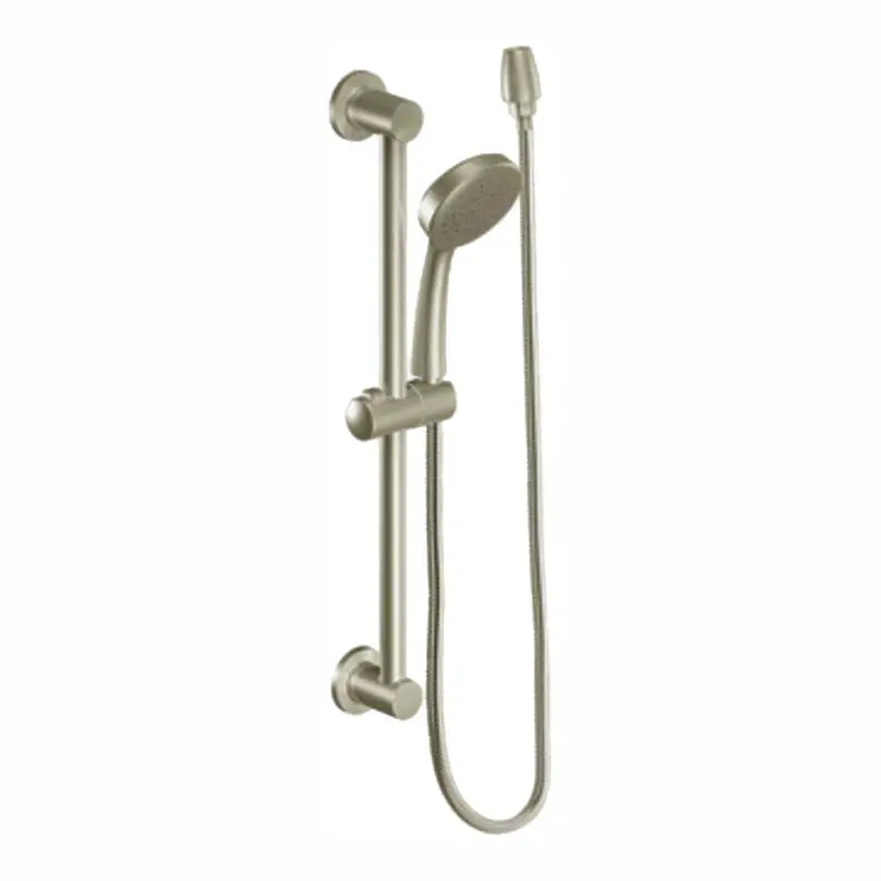 1-Spray Eco-Performance 4 in. Hand Shower with Slide Bar in Brushed NickelChrome / 4.700