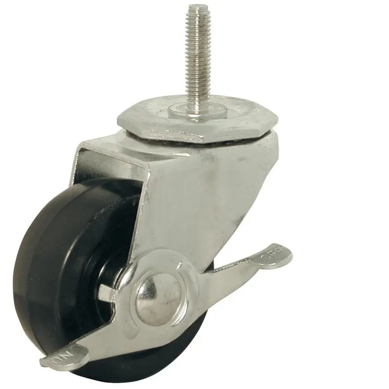 3 in. Soft Rubber Threaded Stem Caster with 150 lb. Load Rating and Brake1.47 / each