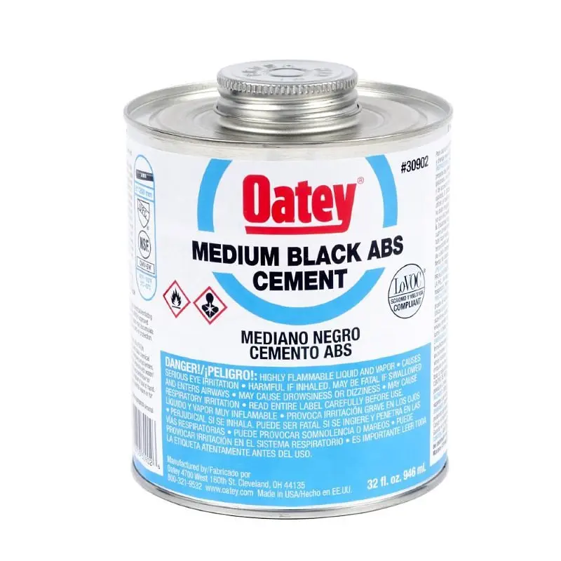 Oatey 30902 Solvent Cement, Opaque Liquid, Black, 32 oz Can