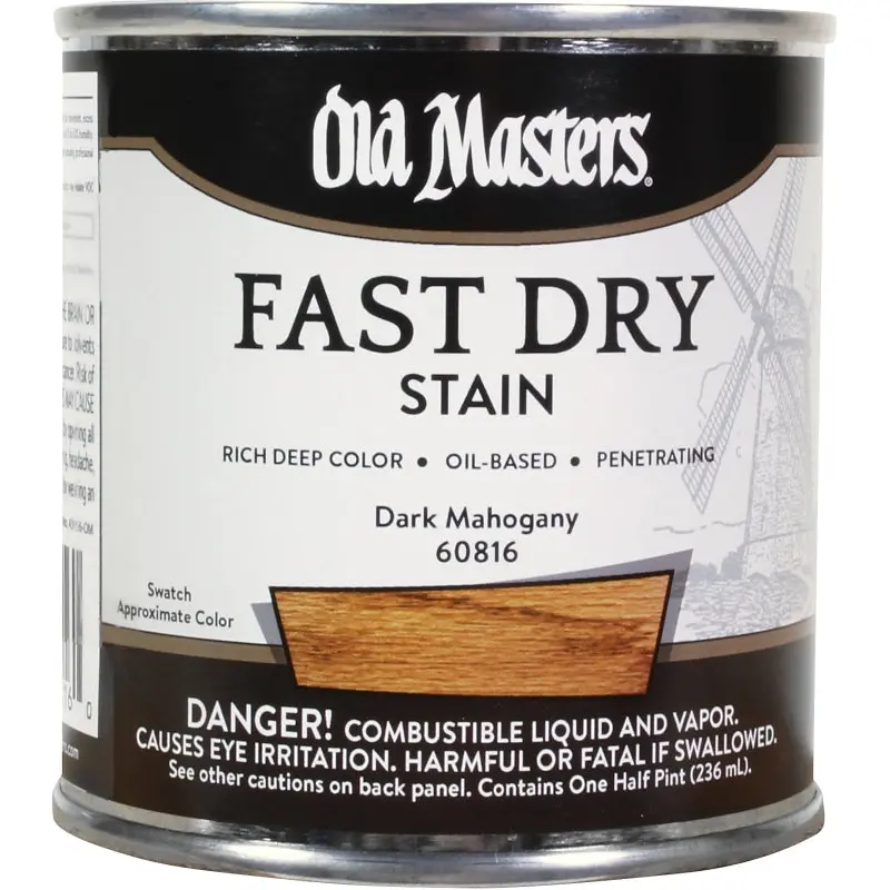 Old Masters 60816 Fast Dry Stain, Dark Mahogany, Liquid, 1/2 pt