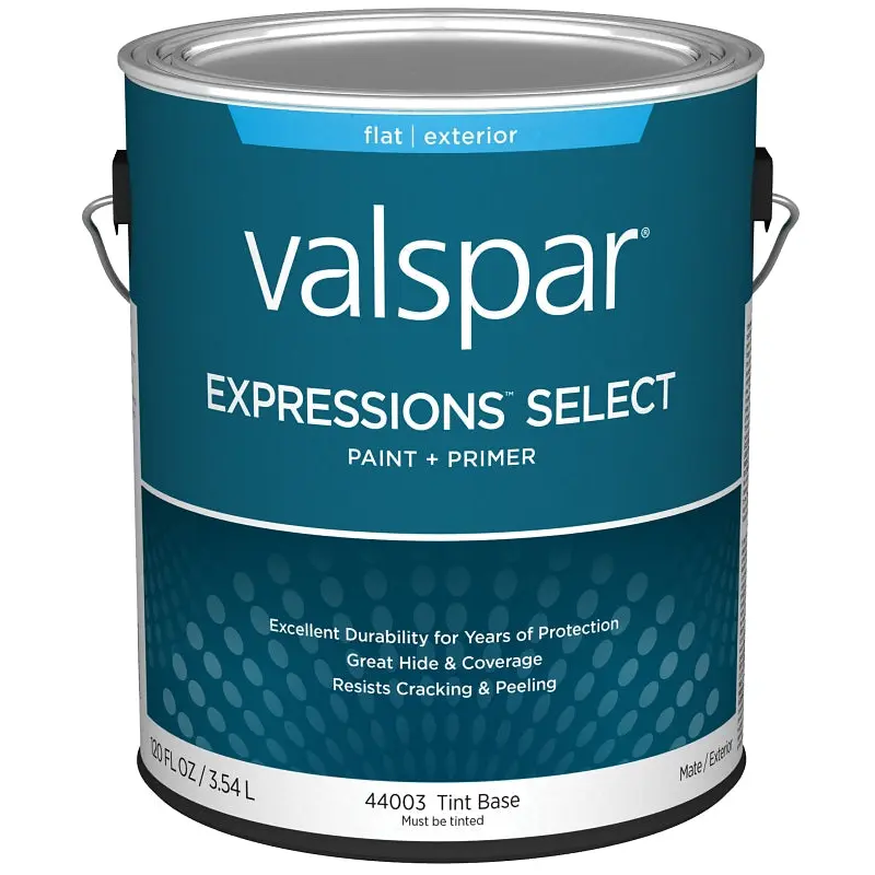 Valspar Expressions Select 4400 028.0044003.007 Latex Paint, Acrylic Base, Flat, Tint Base, 1 gal