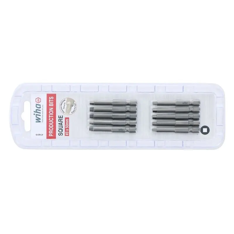 Wiha Square Power Bit #3 x 50mm Pack of 10 Bits