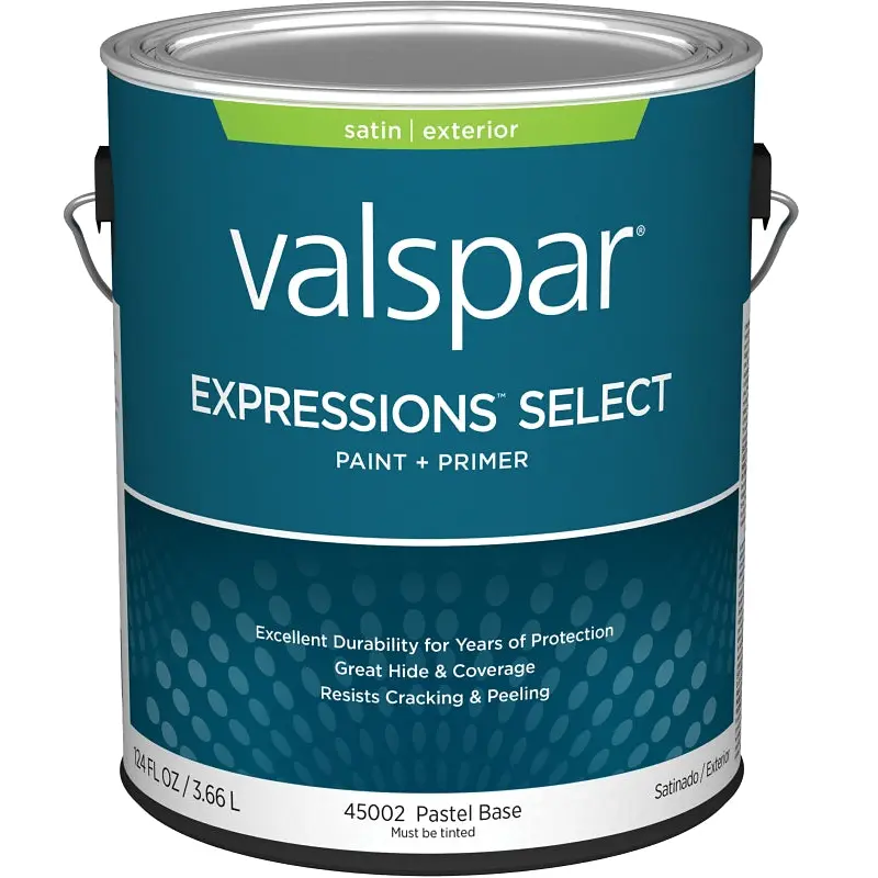 Valspar Expressions Select 4500 028.0045002.007 Latex Paint, Acrylic Base, Satin Sheen, Pastel Base, 1 gal