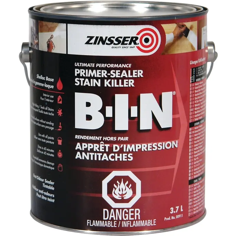 Zinsser Z00911 Primer, Flat, White, 3.7 L