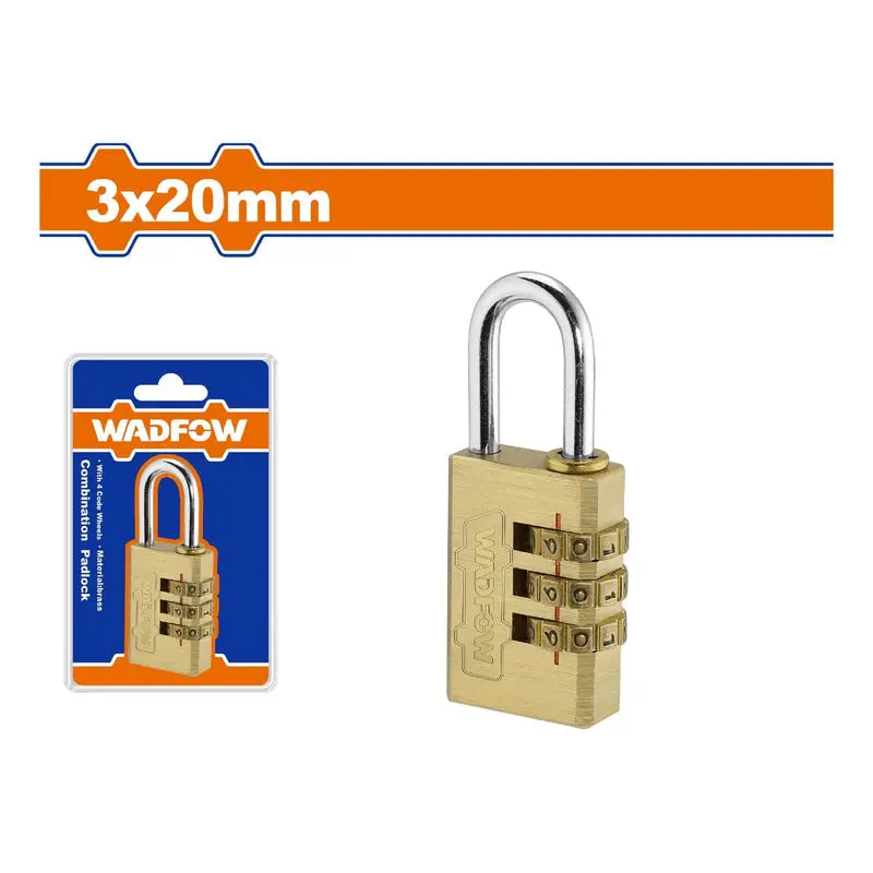 3-Digit Brass Combination Padlock 3x20mm