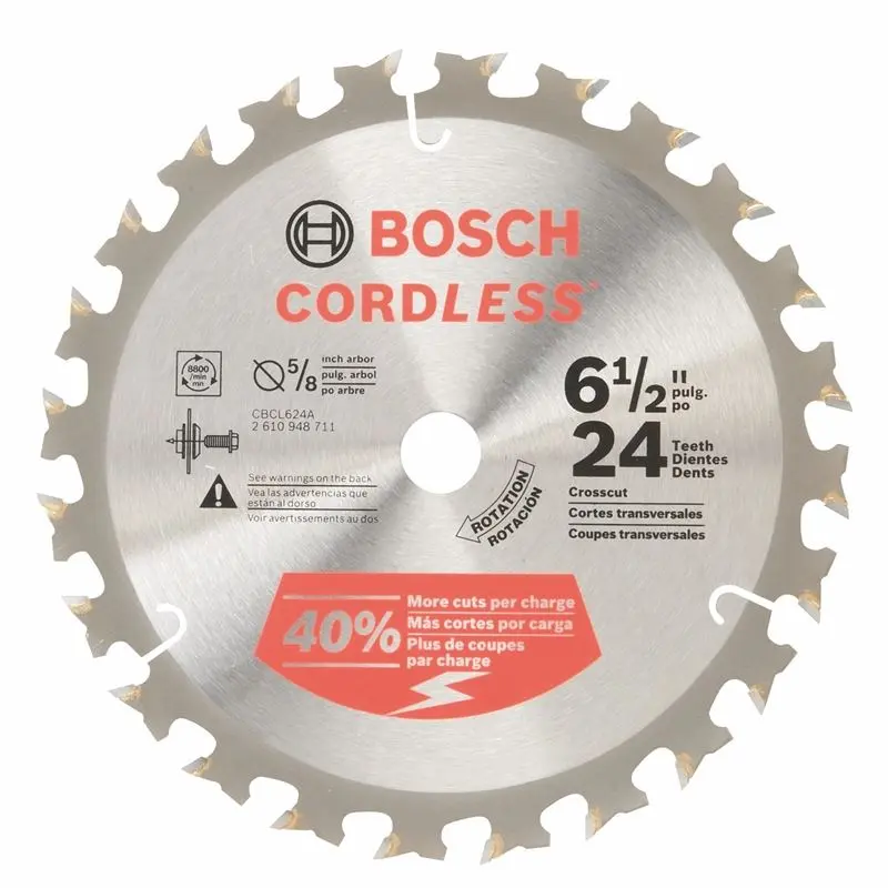 Bosch | CBCL624A 6-1/2 In. 24 Tooth Circular Saw Blade for Cordless Saw