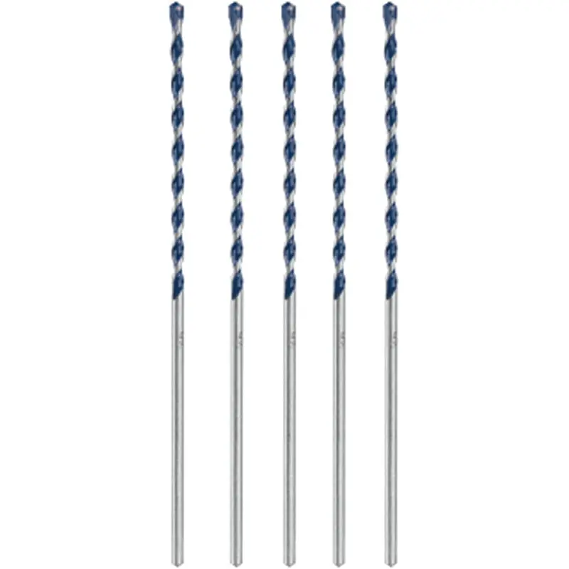 Bosch HCBG0205T Hammer Drill Bit Set, 5/32 in Dia, 6 in OAL, Milled Flute, 5/32 in Dia Shank, Hex Shank