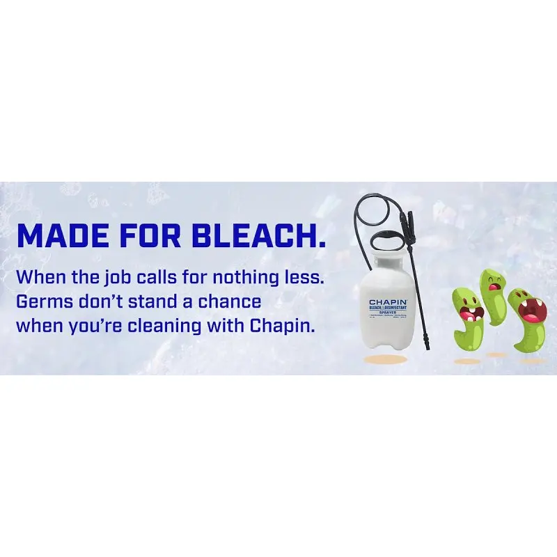 CHAPIN 20075 Bleach Sprayer, 1 gal Tank, Poly Tank, 34 in L Hose