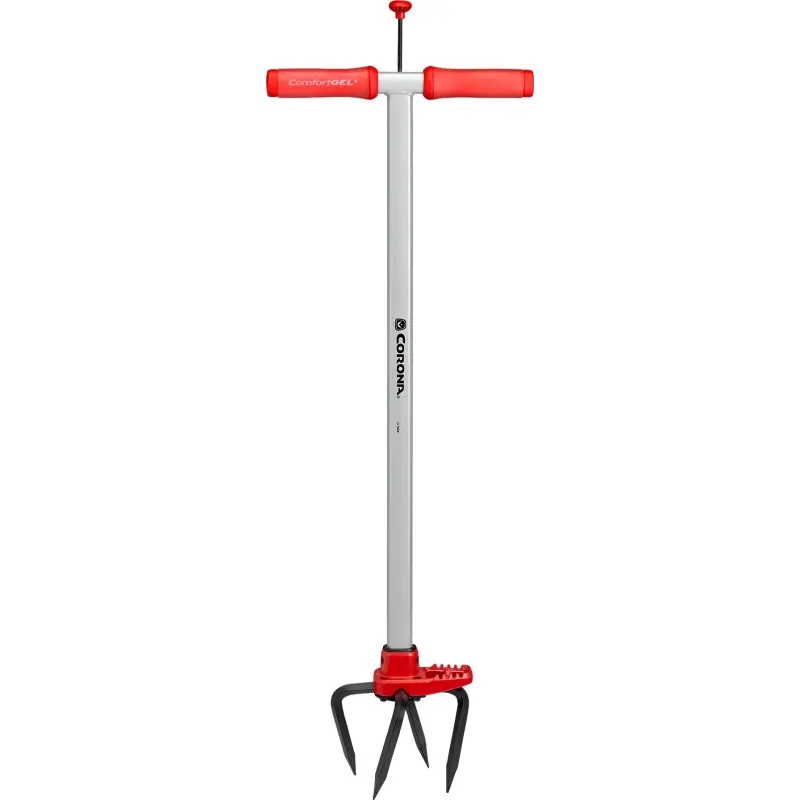 CORONA ComfortGEL LG 3624 Garden Tiller, 32 in L, 9 in Dia Tine, 6 in L Tine, 4 -Tine, Steel Handle