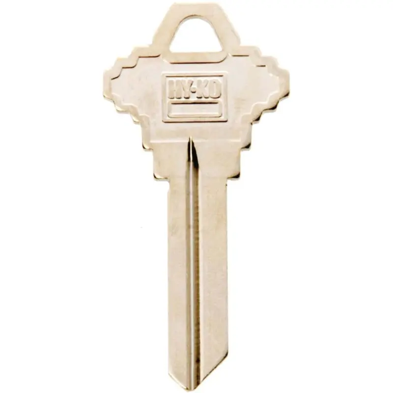 Hy-Ko 11010SC9 Key Blank, Brass, Nickel, For: Schlage Cabinet, House Locks and Padlocks