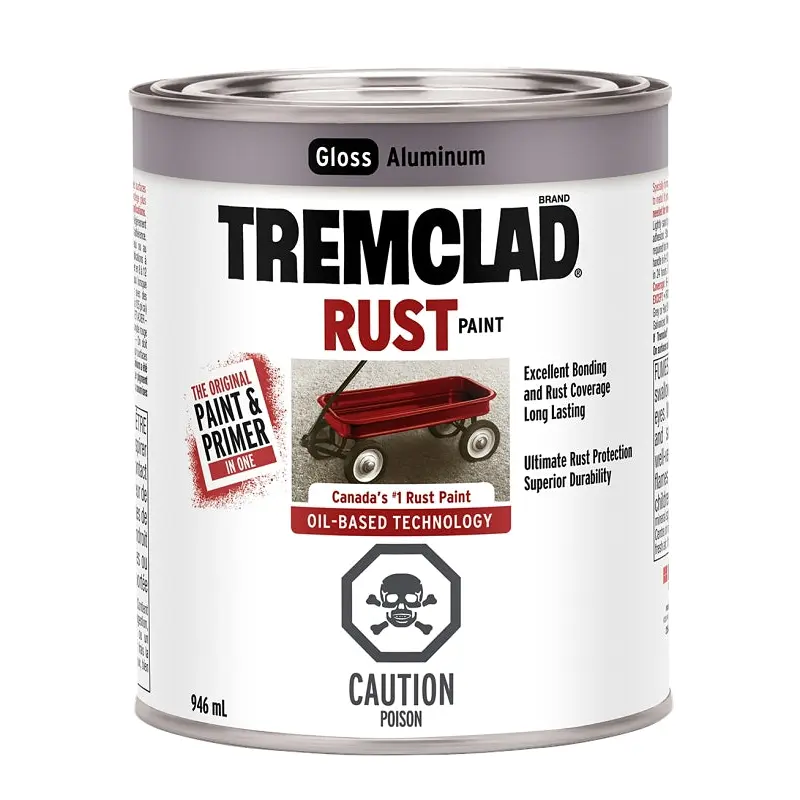 Tremclad 254904 Rust Preventative Paint, Oil, Semi-Gloss, Aluminum, 946 mL, Can