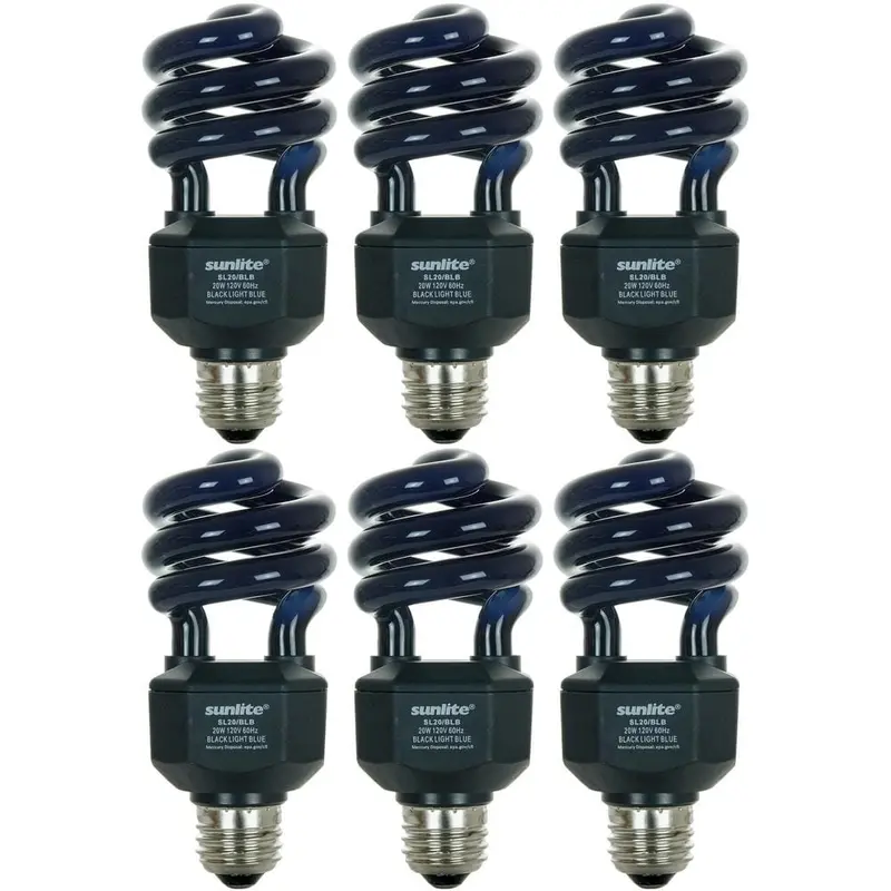 20-Watt CFL Spiral Black Bulb (BLB) UV Blacklight Party Light Bulbs (6-Pack)1 / each