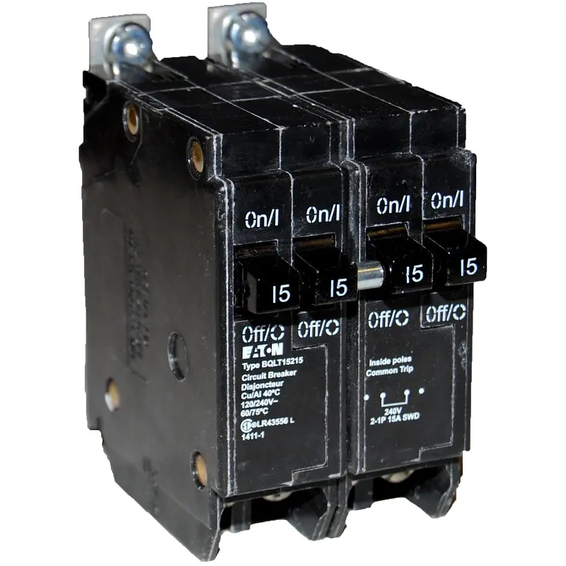 Eaton BQLT15215 Replacement Classic Circuit Breaker, Quad Type BQL, 15 A, 4-Pole, 120/240 VAC, Independent Trip