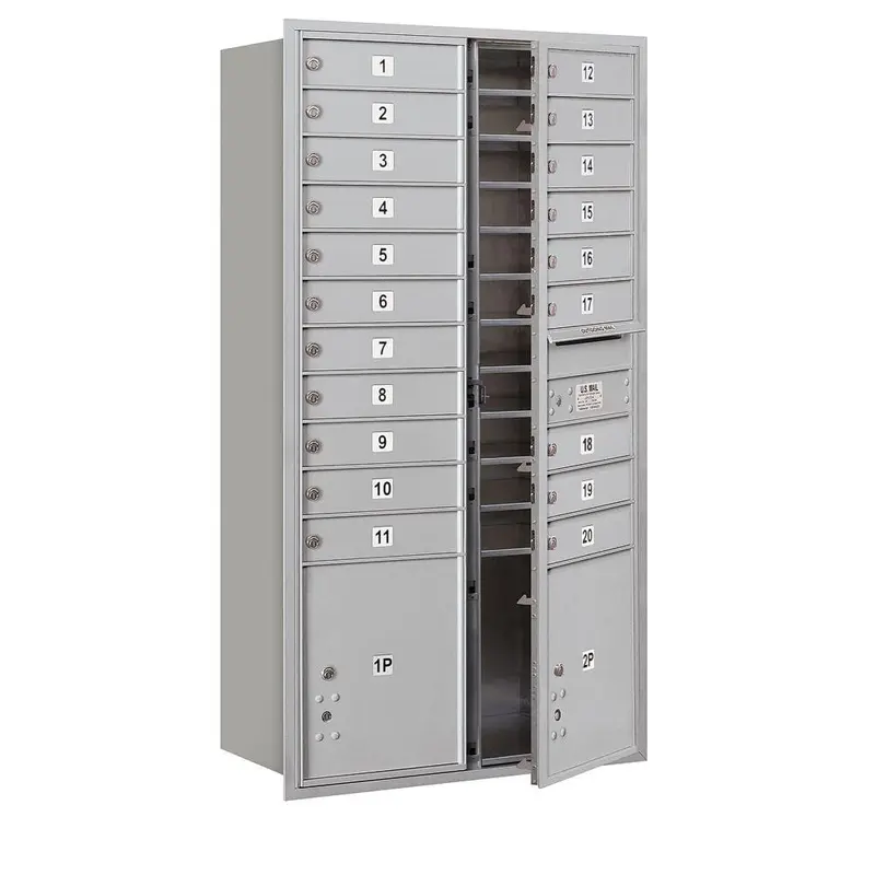 56 3/4 in. H x 31-1/8 in. W Aluminum Front Loading 4C Horizontal Mailbox with 20 MB1 Doors/2 PL'sSandstone / 170.0 / 20