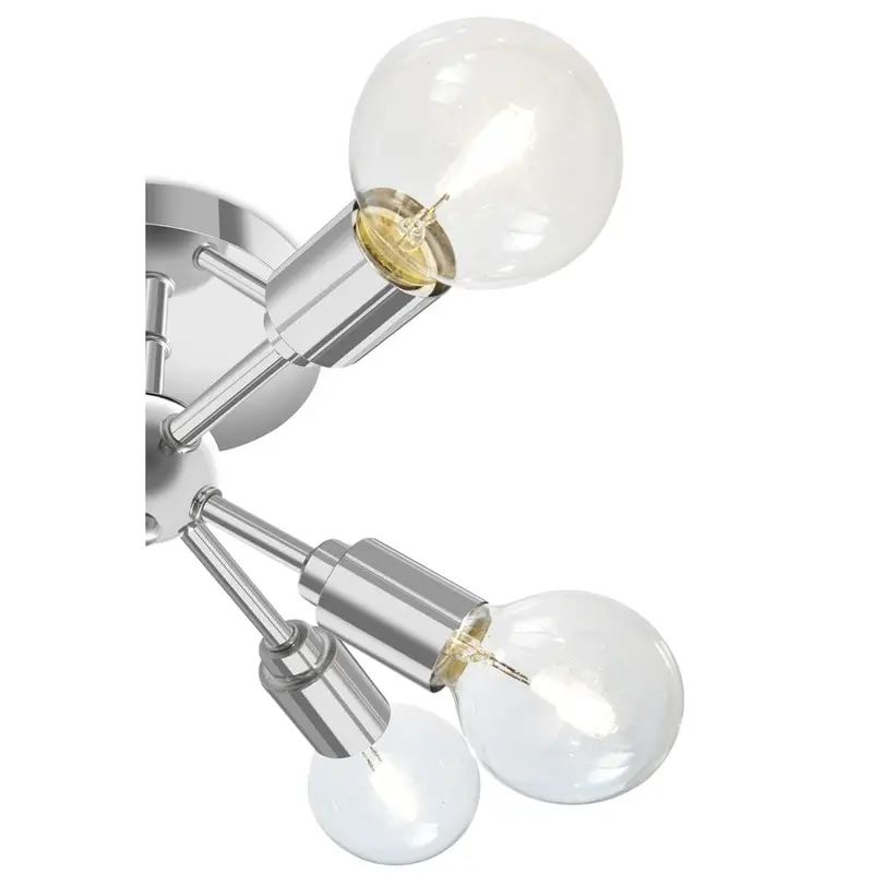 allen   roth Grayford 22.2-in Brushed Nickel Mid-century Semi-flush Mount Light