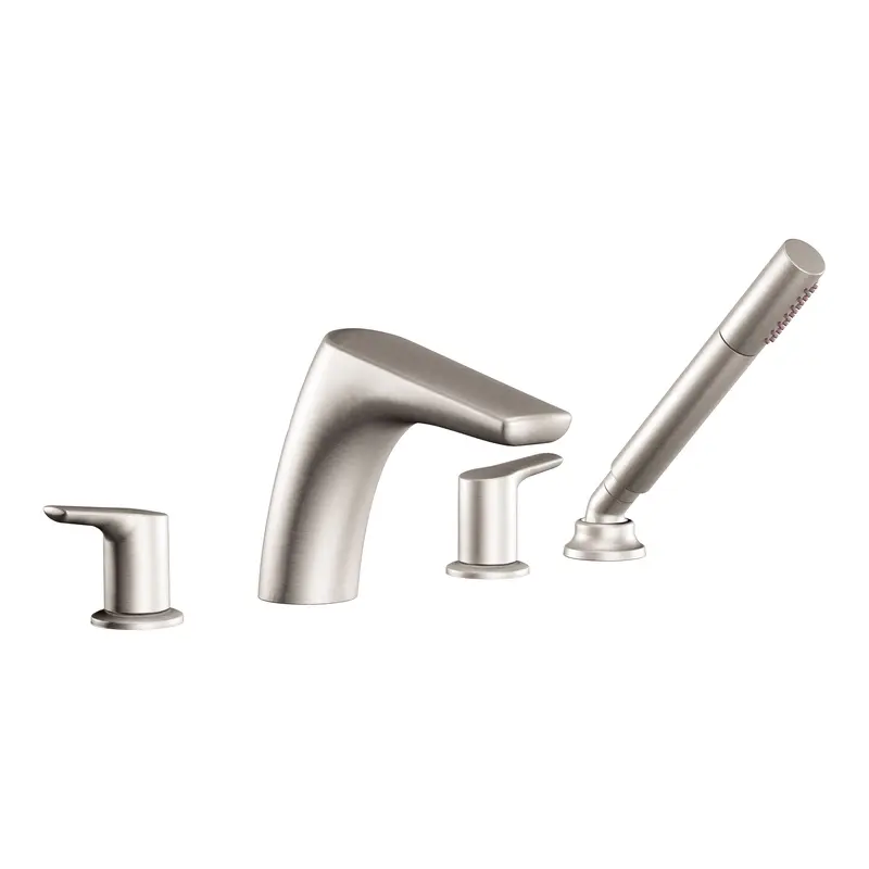 Method Chrome Two-Handle Low Arc Roman Tub Faucet including Handheld ShowerChrome