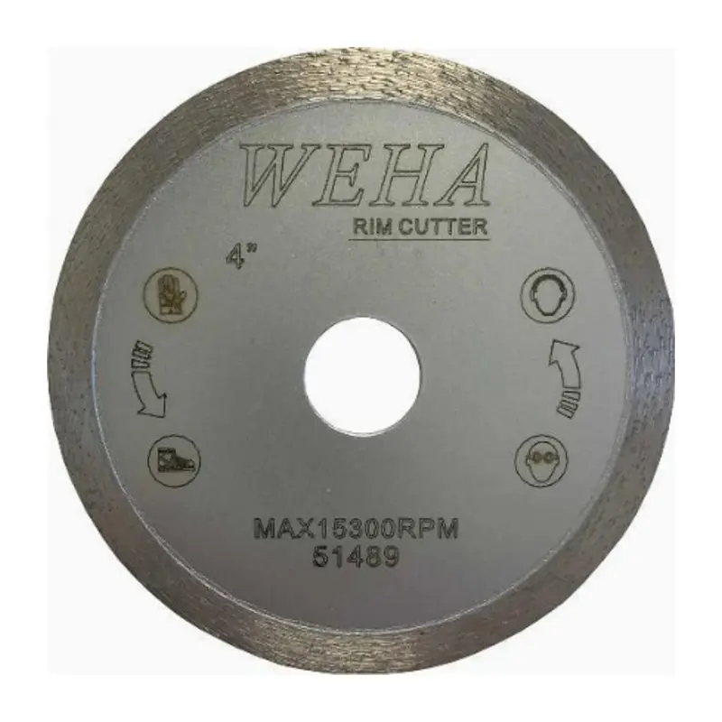Weha USA Continuous Rim Diamond Blade for Natural Stone, Ceramic Tile and Porcelain Tile4"