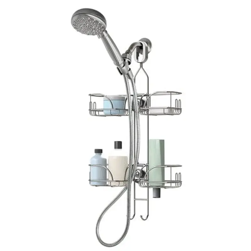 26.25-in H Over-the-Showerhead Steel Hanging Shower Caddy