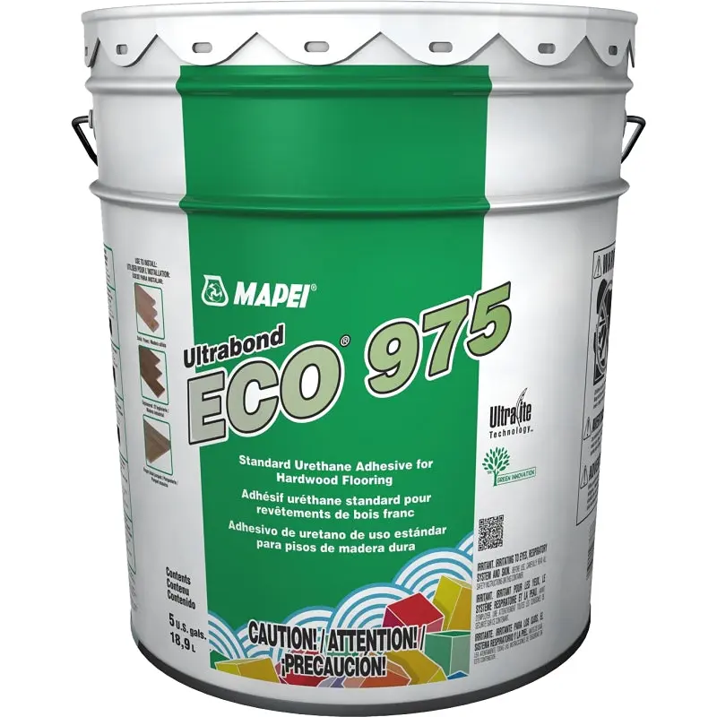 Mapei Ultrabond ECO 975 98768 Standard Urethane Adhesive, Paste, Odorless, Tan, 5 gal, Pail