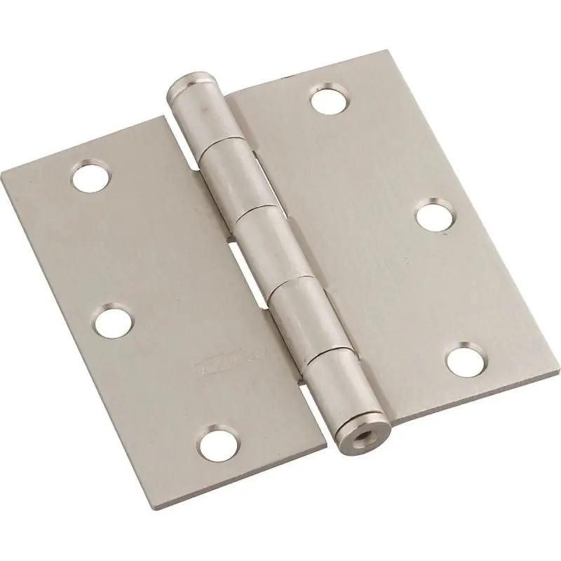 National Hardware N830-250 Door Hinge, Steel, Satin Nickel, Non-Rising, Removable Pin, Full-Mortise Mounting, 50 lb