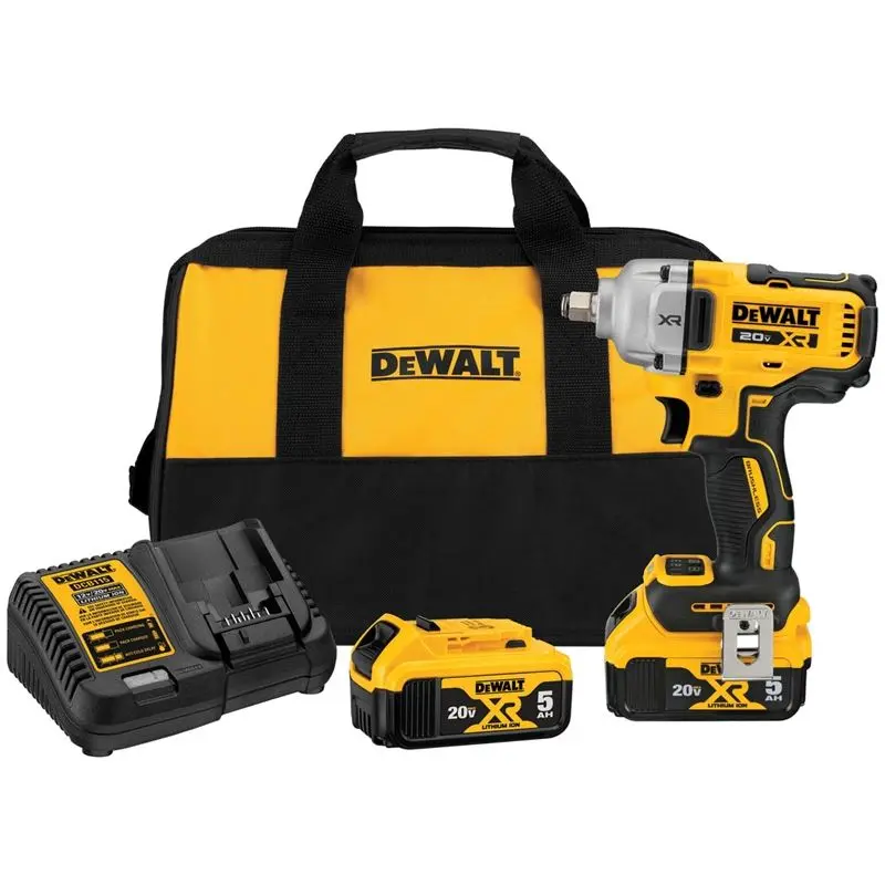 DEWALT DCF891P2 20V MAX XR 1/2 in. Mid-Range Impact Wrench Kit with Hog Ring Anvil