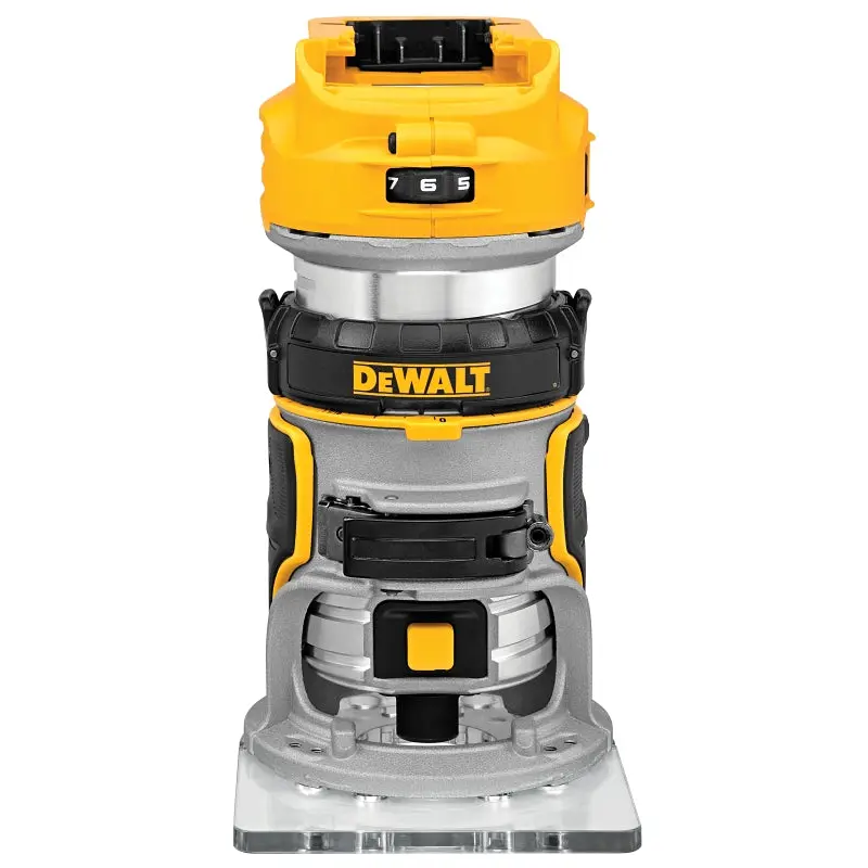 DeWALT DCW600B Router, 20 V, 5 Ah, 25,500 rpm Load, Includes: Fixed Base, Instruction Manual, Router Motor, Wrench